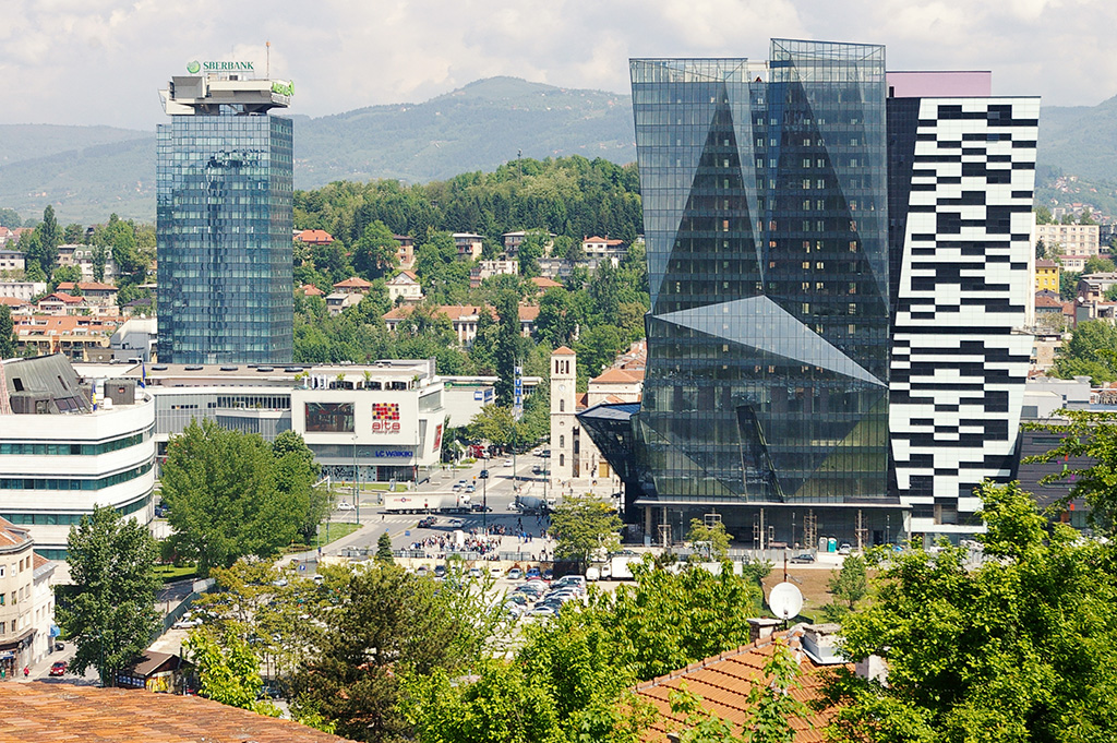 Das BBI Centar in der Innenstadt von Sarajevo (Bild: iek, Universität Stuttgart, 2015)