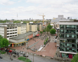 Blick vom Deutsche-Bank-Hochhaus in die Neue Große Bergstraße,