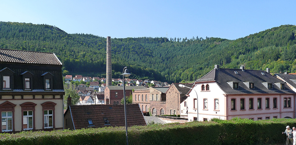 Wald, keine Wiesen, aber vor langer Zeit eine Fabrik in anspruchsvoller Architektur (Bild: Ursula Baus)