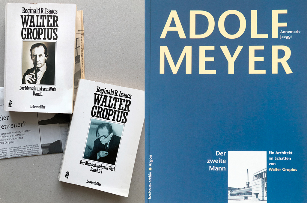 Das intendierte Nachleben des geschickten Selbstdarstellers beschäftigt die Architekturgeschichte: Reginald R. Isaacs: Walter Gropius. Der Mensch und sein Werk. 2 Bde., 1984
