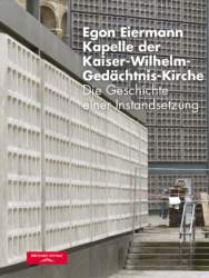 Philip Kurz, René Hartmann (Hrsg.): Egon Eiermann Kapelle der Kaiser-Wilhelm-Gedächtnis-Kirche. Die Geschichte der Instandsetzung. 216 Seiten, zahlreiche Abbildungen, ISBN 978-3-933249-13-5, Ludwigsburg, Wüstenrot Stiftung, 2019 > kostenlos zu bestellen bei der Wüstenrot Stiftung (https://wuestenrot-stiftung.de/publikationen/egon-eiermann-kapelle/)