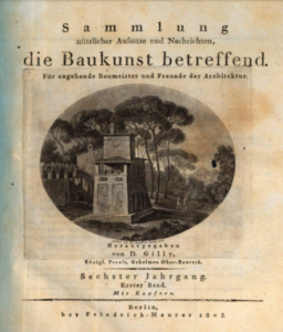 "Sammlung nützlicher..." – Der 1. Band im 6. Jahrgang wurde David Gilly herausgegeben. (Bild: Münchner Digitalisierungs Zentrum)