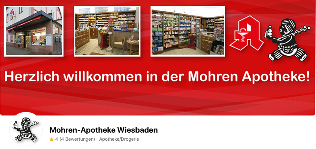Mohrenapotheke Wiesbaden, facebook-Präsenz (Bild: Mohren Apotheke