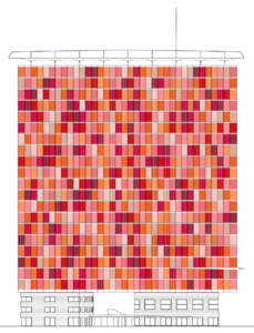 Originales Farbmuster der Fassade von Sauerbruch Hutton Architekten (heute Sauerbruch Hutton Gesellschaft von Architekten mbH)