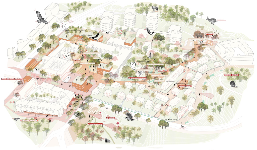 Visualisierung des Entwurfs von UTA Architekten, Stuttgart, und Stadtplaner mit Gutiérrez-Delafuente Arquitectos SLP, Madrid