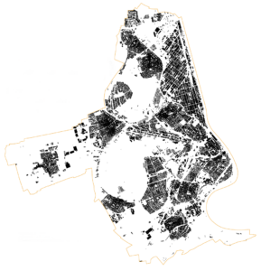 Schwarzplan der Stadt Ludwigshafen, Ausgabe Oktober 202. (© Stadtvermessung und Stadterneuerung Ludwigshafen)