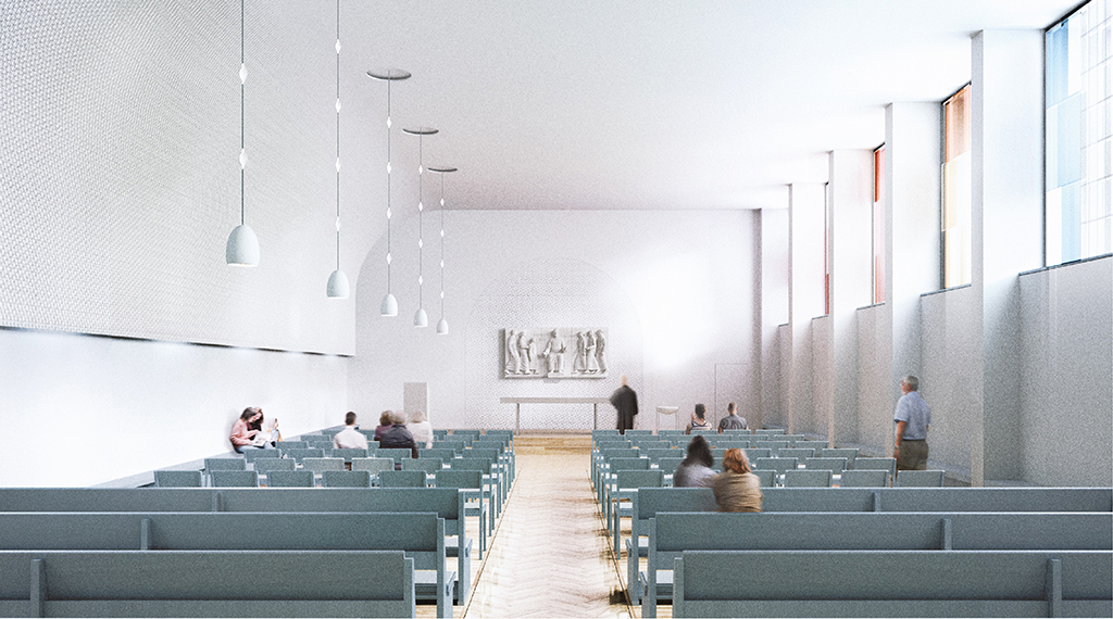 Visualisierung aus dem Siegerentwurf zur Brenzkirche (Bild: Wandel Lorch Götze Wach (WLGW))