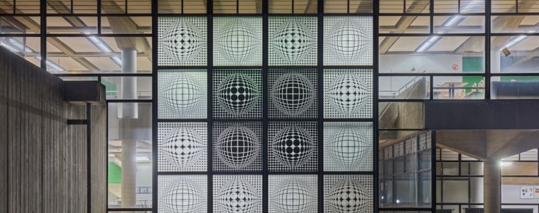 Ruhr Universitaet Bochum, HZO, Victor Vasarely, Grand Vitrail Cinetic, 1971