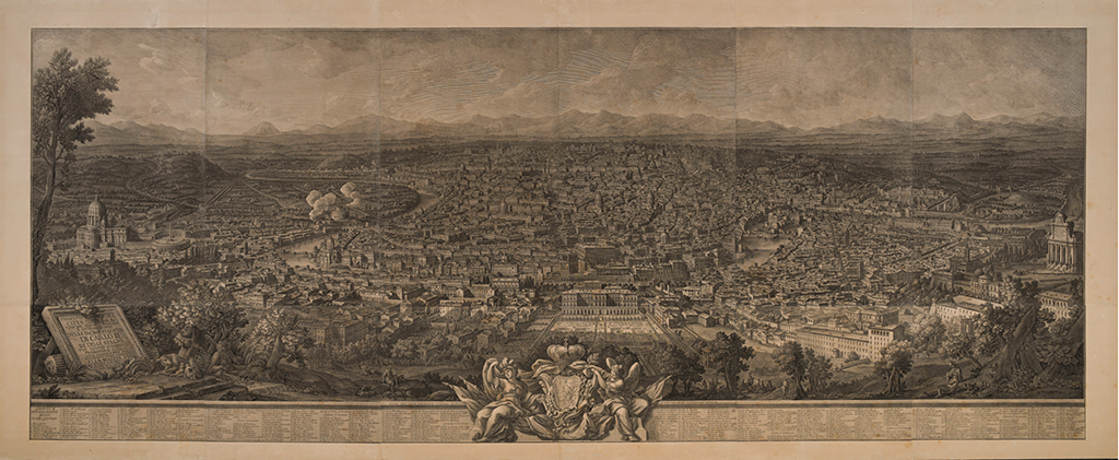 Giuseppe Vasi (1710-19782): Panoramaansicht von Rom, 1765 (Landesamt für Denkmalpflege, Plansammlung)