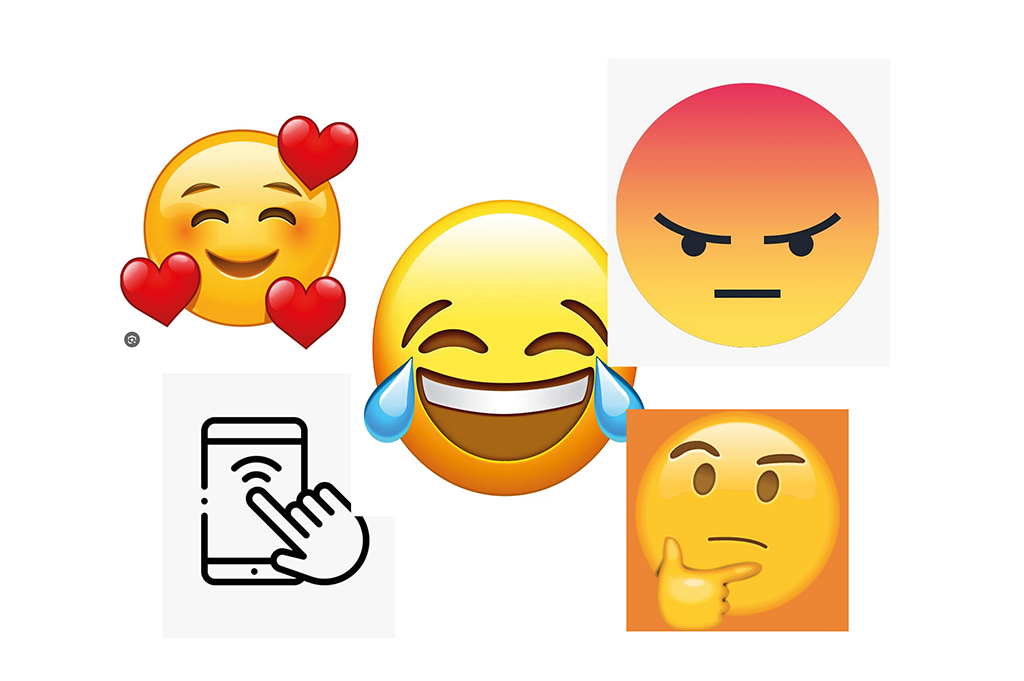 Ein Kennzeichen digitaler Kommunikation ist die Emotionalisierung und wortlose Meinungsäußerung. (Collage: Ursula Baus)