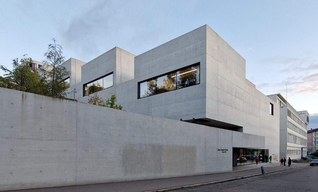 John Cranko Schule, 2020 von Burger Rudachs Architekten fertiggestellt. (Bild: Wilfried Dechau)