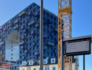 Wohnblock Orbit von MVRDV-noch im Bau (Bild: Ursula Baus)