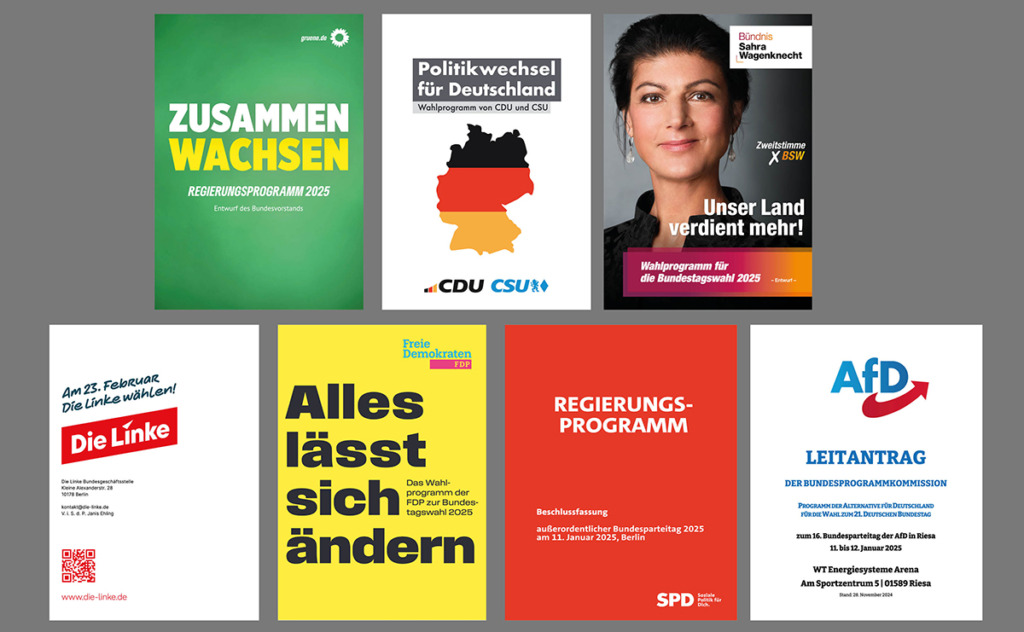 Entworfen und / oder ausformuliert: Die Parteiprogramme sind alle online.