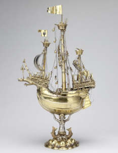 Das Schlüsselfelder-Schiff, Nürnberg 1502-04; Silber weitgehend vergoldet, getrieben, gegossen; Email; Figuren partiell farbig gefasst (Bild: Pressebild Germanische Nationalmuseum Nürnberg)