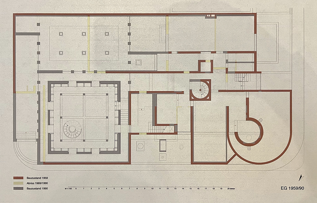 Oswald Mathias Ungers, Haus Ungers I, Grundriss mit Umbauphasen, Köln 1959–1990, Bild: David Kasparek