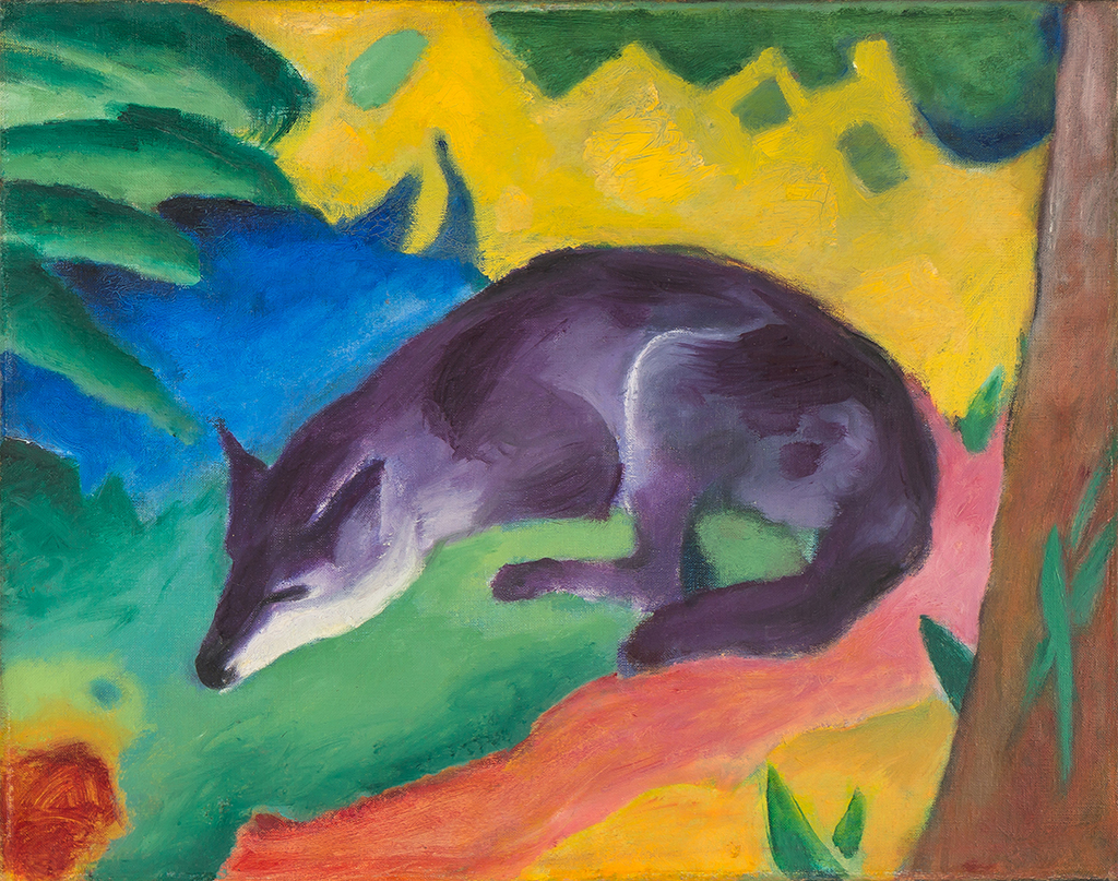 Franz Marc, Fuchs (Blauschwarzer Fuchs), 1911, Öl auf Leinwand, 50 × 63,5 cm‚ Von der Heydt-Museum Wuppertal
